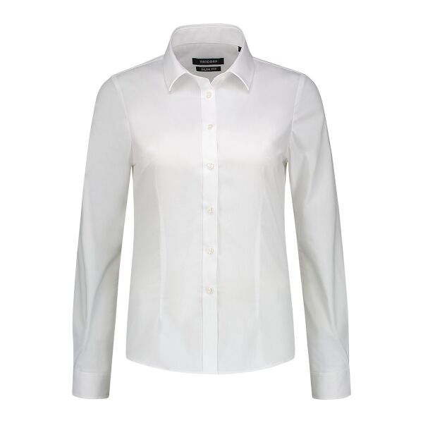 Fitted Stretch Blouse Hemd Damen Miniaturansicht